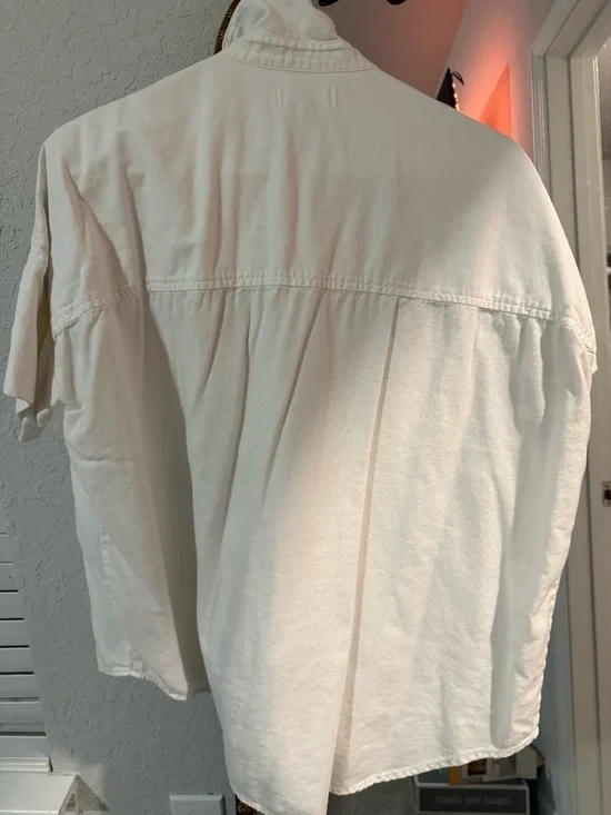 Madewell Cream Short-Sleeve Button-Down Shirt - Picture 3 of 3